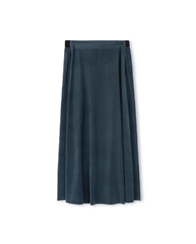 Elastic Waisted Corduroy Maxi Skirt