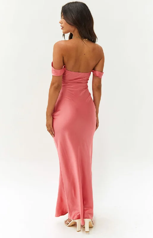 Ella Pink Off Shoulder Formal Dress