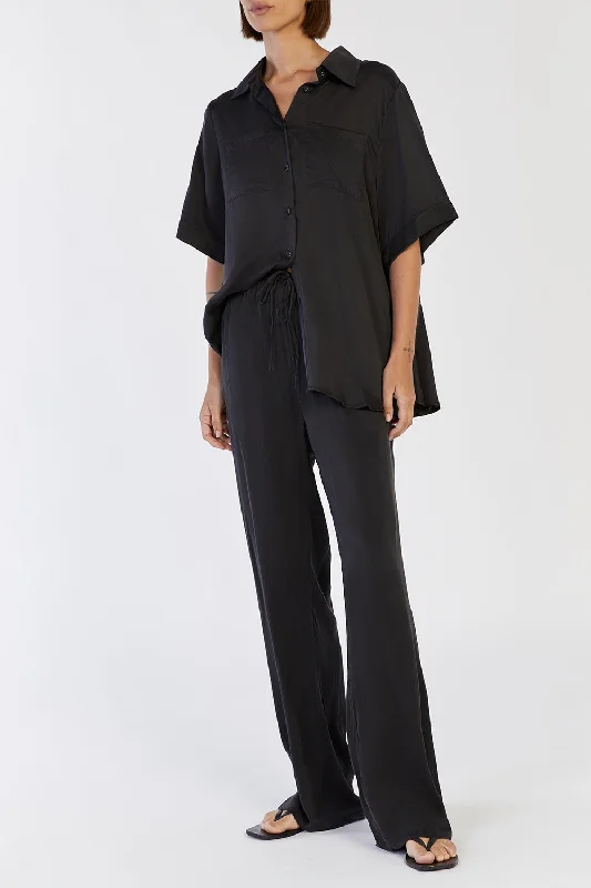 EVANS BLACK SILK PANT