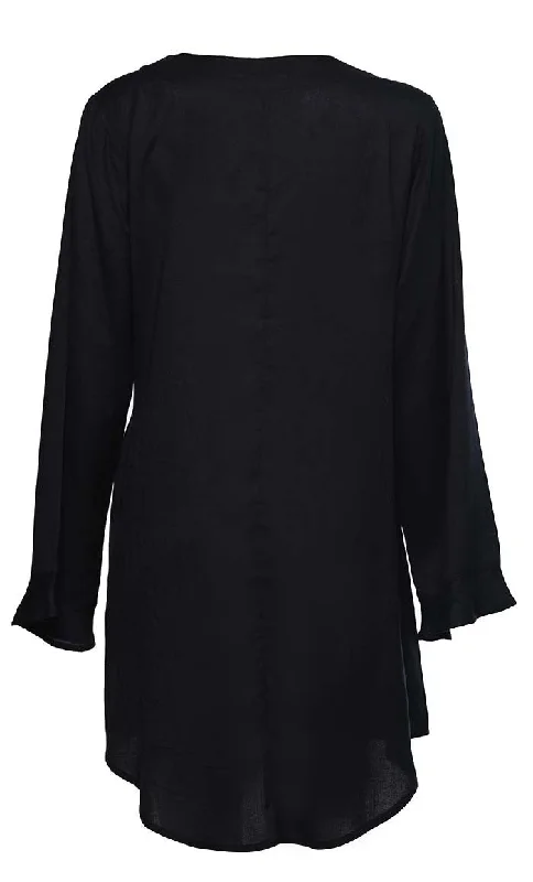 Everyday Wear Basic Black Comfortable Tunic