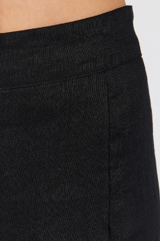 FLICK BLACK LINEN PANT