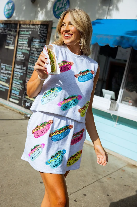 Grey Hot Dog Skirt