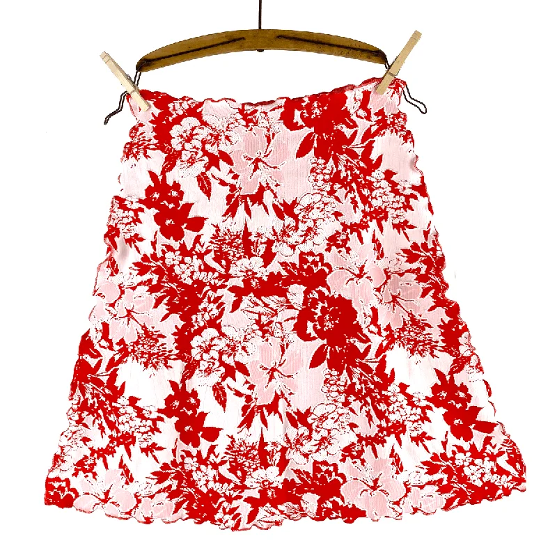 Jardim Vermillion Jacquard Knit Bias Skirt