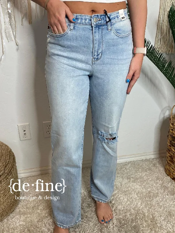 Judy Blue High Waist Destroyed 90s Straight Jeans