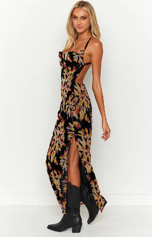 Lana Orange Print Maxi Dress