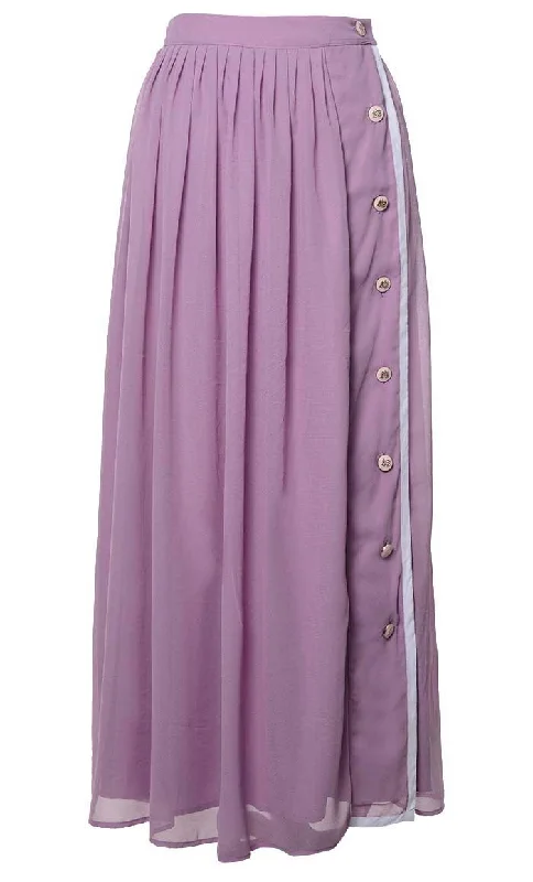 Lavender Georgette Skirt With Pockets And Lining