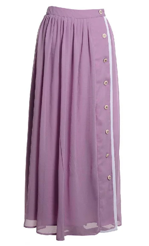 Lavender Georgette Skirt With Pockets And Lining