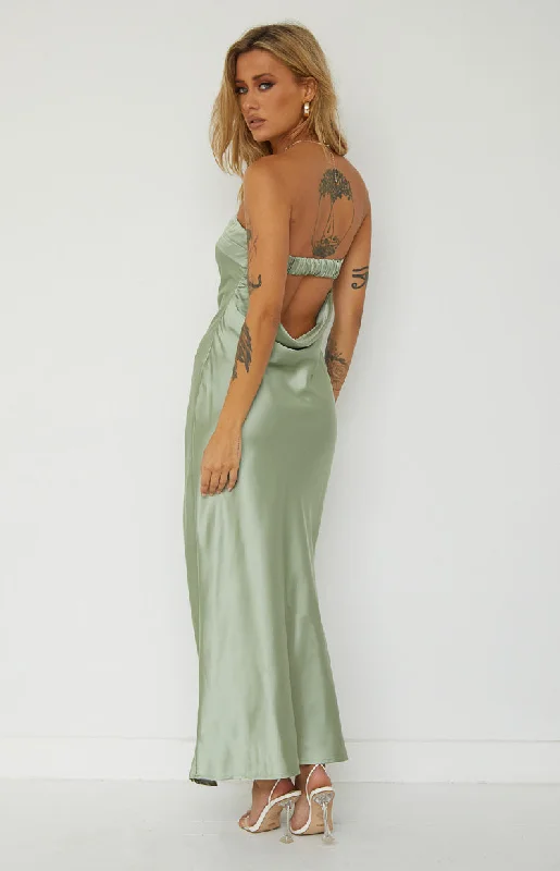 Maiah Khaki Maxi Dress