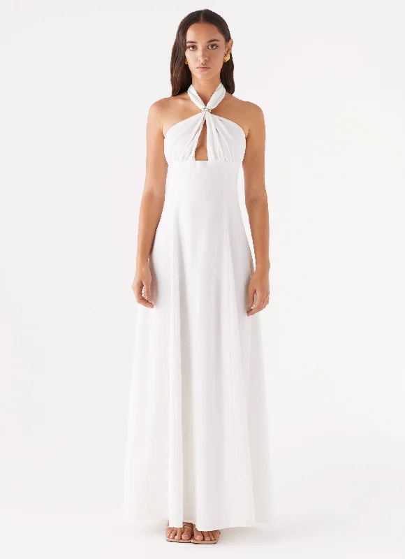 Maison Linen Maxi Dress - White