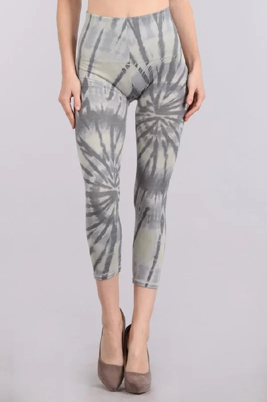 B2370P Capri High Waist Patterned Leggings