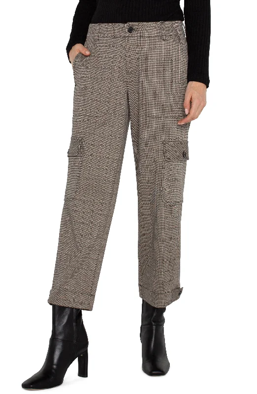 Peppercorn Plaid Utility Crop & Cargo Pockets 26