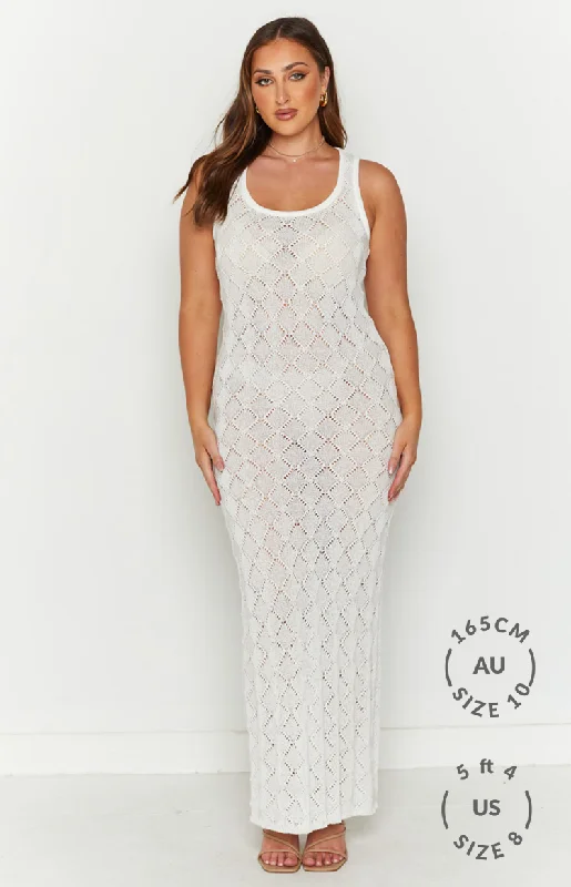 Piper White Knit Maxi Dress