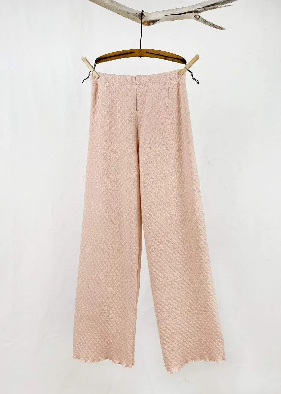 Pretty Pink Quilted Waffle Full Length Energy Pant