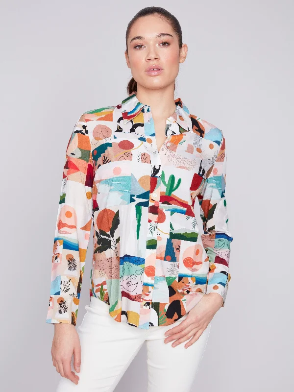 Printed Button-Up Shirt - Story