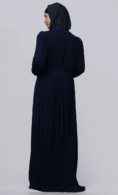 Ramadan Special Amazing Puff Sleeves And Overlaped Detailing  Abaya