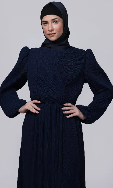 Ramadan Special Amazing Puff Sleeves And Overlaped Detailing  Abaya