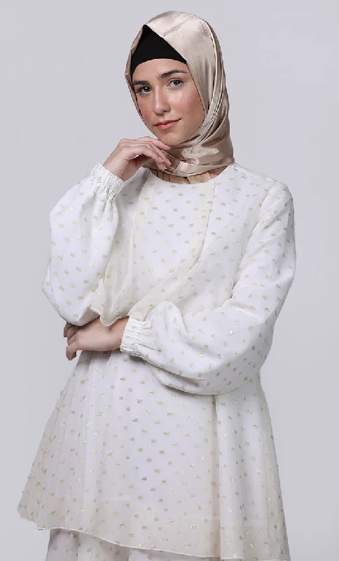 Ramadan Special White Mult-Layered Abaya