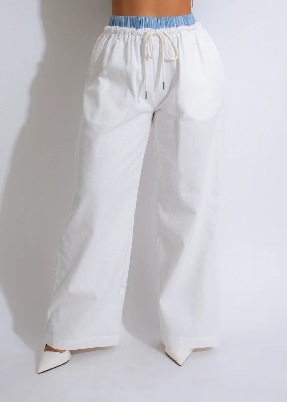 Real Girl Stripes Pant White