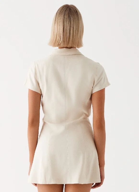 Russo Linen Mini Dress - Oatmeal