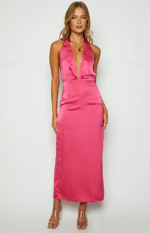 Seattle Pink Halter Formal Dress