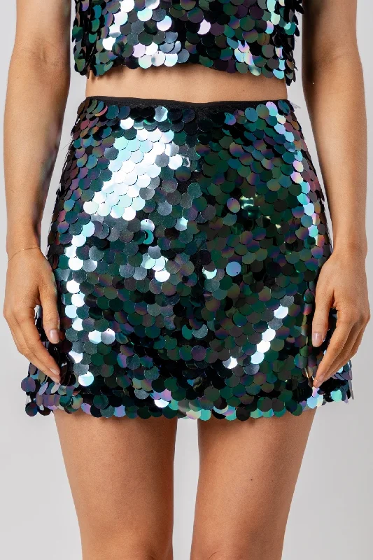 Sequin mini skirt black