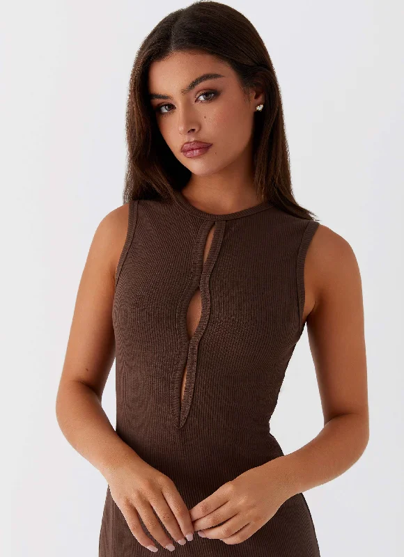 Shay Cut Out Maxi Dress - Chocolate