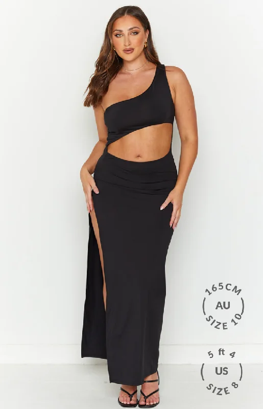 Simone Black Cut Out Maxi Dress