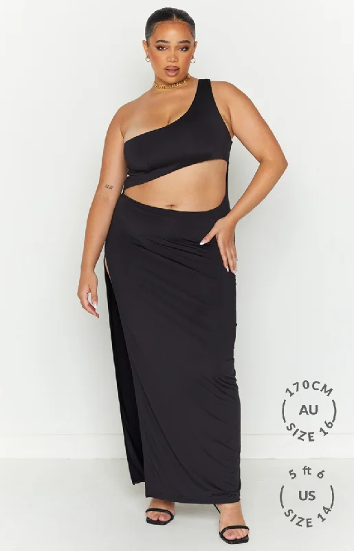 Simone Black Cut Out Maxi Dress