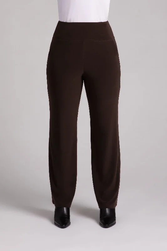 Straight Leg Pant with Yoke | Chocolate