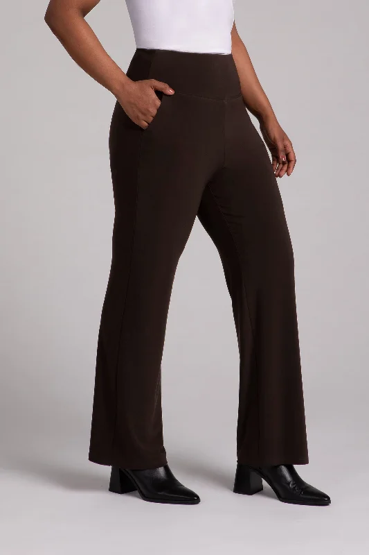 Straight Leg Pant with Yoke | Chocolate