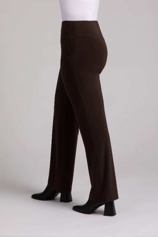 Straight Leg Pant with Yoke | Chocolate