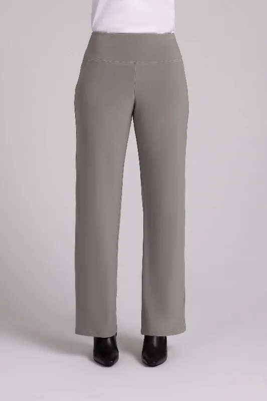 Straight Leg Pant with Yoke | Taupe