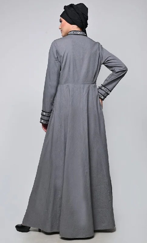 Stunning Full Length Ebroidered Multi Panel Abaya