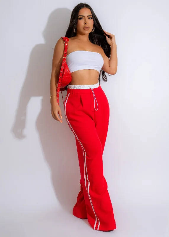 Urban Stripe Track Pants Red