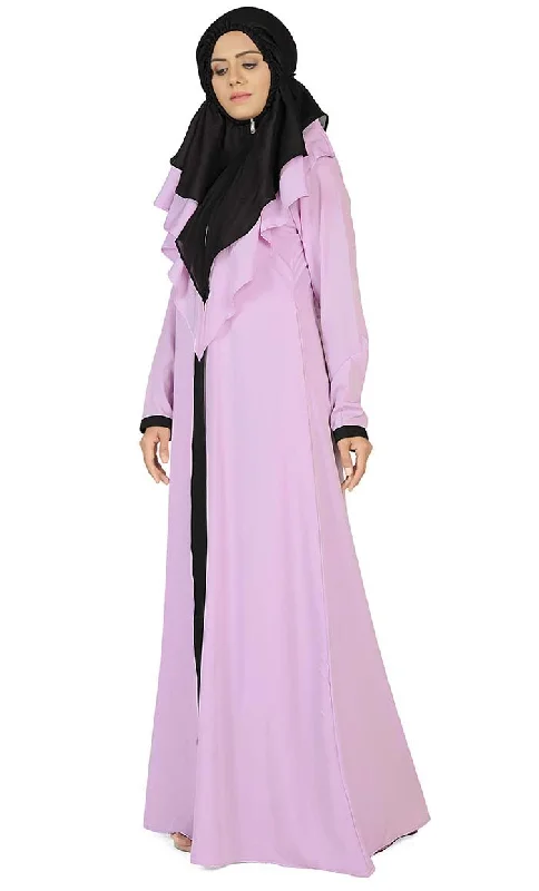 Women's Contrasted Black And Lavender Prayer Dress