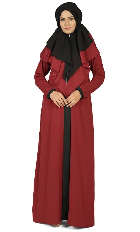 Women's Contrasted Black And Red Prayer Dress