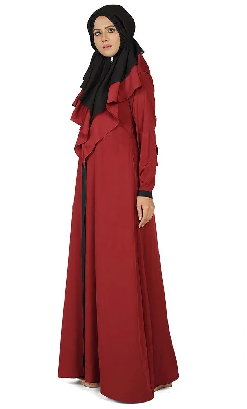 Women's Contrasted Black And Red Prayer Dress