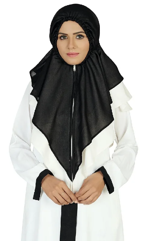 Women's Contrasted Black And White Prayer Dress