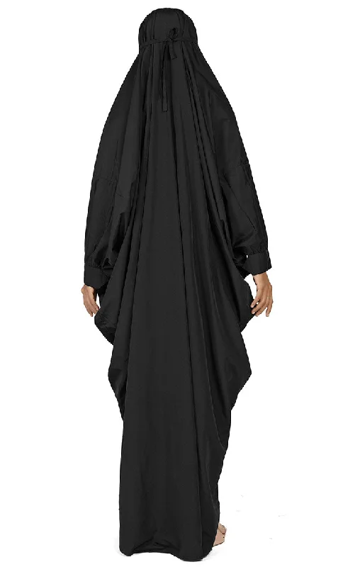 Women's Islamic Black Prayer Dress/Burqa Set