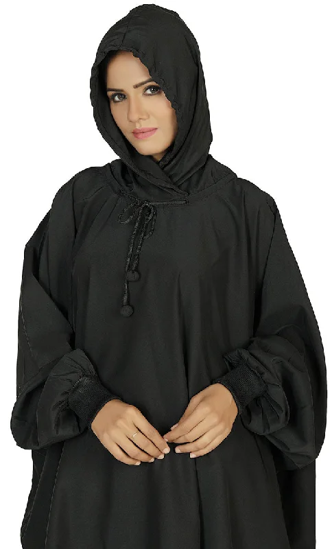 Women's Islamic Casual Black Long Hoodie