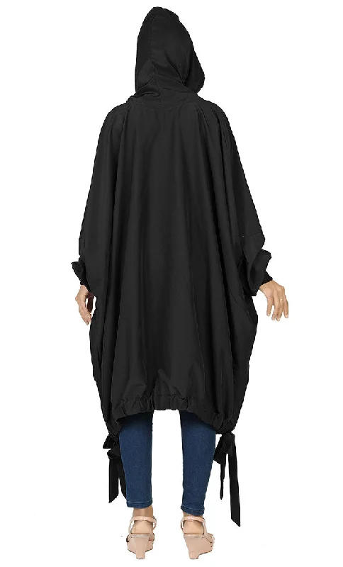 Women's Islamic Casual Black Long Hoodie