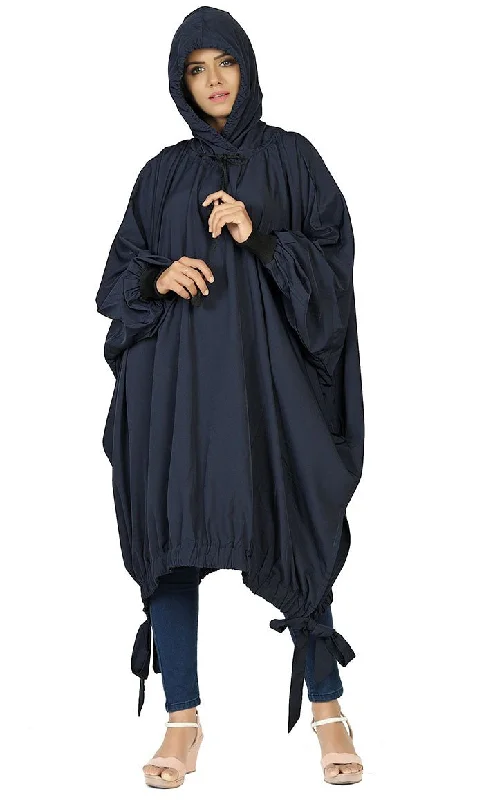 Women's Islamic Casual Navy Long Hoodie