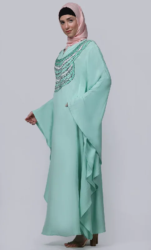 Women's Pretty Embroidered Work Detailing Kaftan Style Abaya