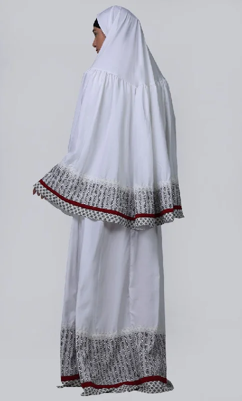 Women's White Embroidered Prayer Dress