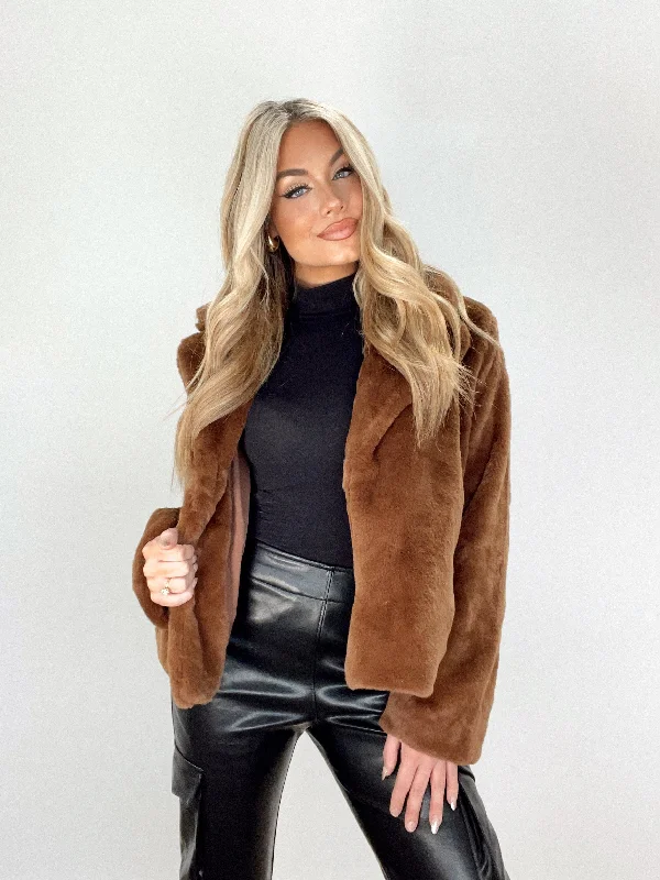 Chocolate Faux Fur Jacket