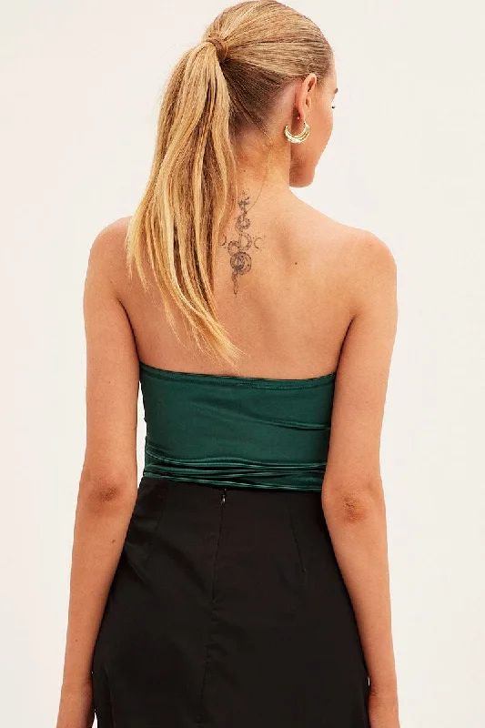 Green Deep V Neck Corset One Piece Bodysuit