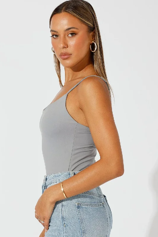 Grey Singlet Bodysuit