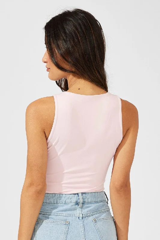 Pink Supersoft Bodysuit Sleeveless