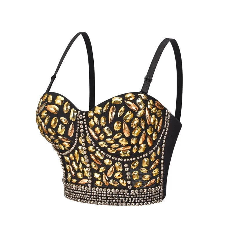 Women's Gothic Cobblestone Beaded Bustier