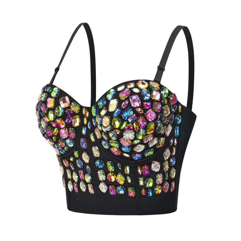 Women's Gothic Colourful Beaded Bustier